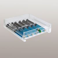 Shallow Acrylic Locking Refrigerator Storage Box, Key Lock 