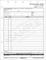 Physician Verbal Orders 3-Part Form