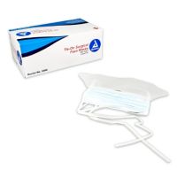 Surgical Mask with Eye Shield Dynarex Pleated Tie Closure One Size Fits Most White NonSterile ASTM Level 1 Adult