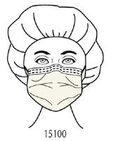 Procedure Mask Pleated Earloops One Size Fits Most Yellow NonSterile Not Rated Adult