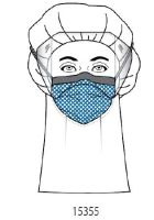 Surgical Mask FluidGard  Anti-fog Foam Pleated Tie Closure One Size Fits Most Blue Diamond NonSterile ASTM Level 3 Adult