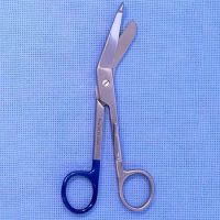 Bandage Scissors Surgi-OR Lister 5-1/2 Inch Length Office Grade Stainless Steel NonSterile Finger Ring Handle Angled Blunt Tip / Blunt Tip 459469