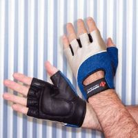 Impact Glove Rolyan Workhard Half Finger Large Black/Blue/Gray Left Hand