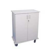 Locking Supply Cart, Beige w/ Inset Pull Handles

