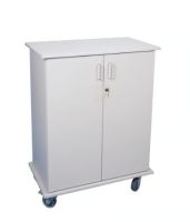 Locking Supply Cart, Beige w/ Wire Pull Handles