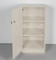 Base Cabinet w/ Locking Door, 18", Hinged Right, Beige w/ Crescent Pull Handle