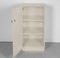 Base Cabinet w/ Locking Door, 18", Hinged Right, Maple w/ Crescent Pull Handle