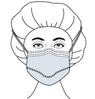 Surgical Mask Fog Shield  Anti-fog Tape Pleated Tie Closure One Size Fits Most Green NonSterile ASTM Level 1 Adult
