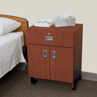 Mobile Locking Bedside Cabinet, Double Door - 5137CI