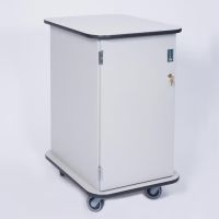 HCL Patient Supply Cart w/ Accessories, White w/ Contemporary Pull Handle