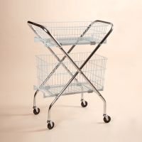 Folding Wire Cart with 6" and 12" Baskets