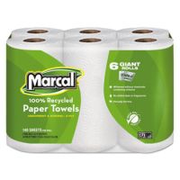 100% Recycled Roll Towels, 2-Ply, 5 1/2 x 11, 140/Roll, 24 Rolls/Carton