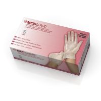 For California Only, MediGuard Powder-Free Clear Vinyl Exam Gloves, Size S