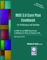 MDS 3.0 Care Plan Cookbook for Preferences and Activities
