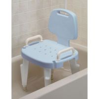 Ableware Adjustable Shower Seat with Arms and Back-Blue