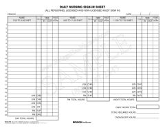 Daily Nursing Sign-In Sheet