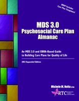 The MDS 3.0 Psychosocial Care Plan Almanac,2nd Edition