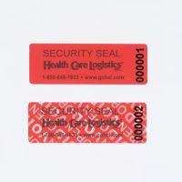 Tamper-Evident Void Message Seals, Numbered, No Residue, Red