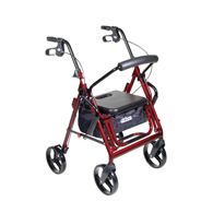 Drive Medical Duet Dual Function Transport Rollator-Burgundy