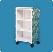 3 Shelf Linen Cart with Cover 4 Inch Casters 36 lbs. 3 Removable Shelves, 12-1/2 Inch Spacing 26 X 20 Inch