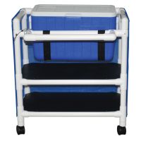 Hydration / ice cart with 2 storage shelves skirt cover and panels