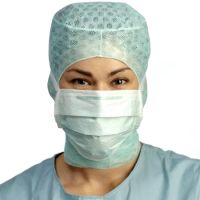 Surgical Mask Barrier  Special Anti-fog Pleated Tie Closure One Size Fits Most Blue NonSterile Not Rated Adult