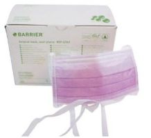 Surgical Mask Barrier  Extra Protection Anti-fog Pleated Tie Closure One Size Fits Most Lavender NonSterile Not Rated Adult