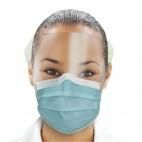 Procedure Mask with Eye Shield Isofluid  Anti-fog Strip Pleated Earloops One Size Fits Most Blue NonSterile ASTM Level 1 Adult