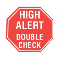 High Alert Double Check Labels, "