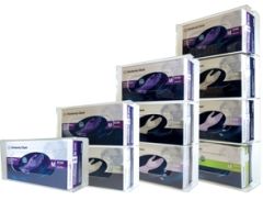 Glove Box Holder Side Load with Dividers Horizontal Mounted 4-Box Capacity Clear 3-3/4 X 11-1/4 X 21-3/4 Inch Acrylic