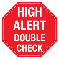 High Alert Double Check Labels, 2"