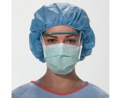 Surgical Mask FluidShield Anti-fog Foam Pleated Tie Closure One Size Fits Most Green NonSterile ASTM Level 1 Adult