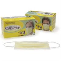 Procedure Mask Crosstex  Pleated Earloops One Size Fits Most Yellow NonSterile ASTM Level 2 Adult