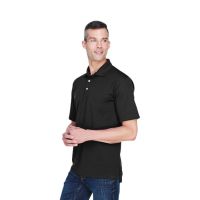 100% Polyester Cool and Dry Stain-Release Performance Polo Shirt, Men's, Black, Size S