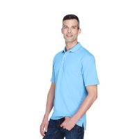 100% Polyester Cool and Dry Stain-Release Performance Polo Shirt, Men's, Blue, Size S