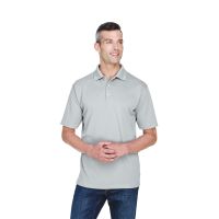 100% Polyester Cool and Dry Stain-Release Performance Polo Shirt, Men's, Gray, Size 2XL