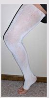 Compression Stocking EdemaWear Large White Open Toe
