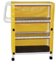 3 Shelf Linen Cart with Cover 300 Series 3TW Caster 100 lbs. 3 Ventilated Shelves 20 X 32 Inch