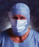 Surgical Mask with Eye Shield Barrier  Extra Protection Anti-fog Shield Pleated Tie Closure One Size Fits Most Blue NonSterile Not Rated Adult