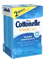 Flushable Personal Wipe Cottonelle  Fresh Care Soft Pack Refill Water / Sodium Chloride / Sodium Benzoate Scented 84 Count
