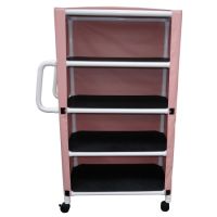 4 Shelf Linen Cart with Cover 300 Series 3TW Caster 100 lbs. 4 Shelves 20 X 32 Inch