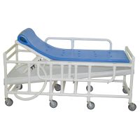 Bariatric shower gurney with three position elevating headrest, close cell water proof foam pad, drain pan & drain hose, 900 lbs weight capacity
