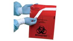 Red Stick-on Bag, 12" x 14", 2-3/5 qt., 100/bx