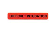 Difficult Intubation Label