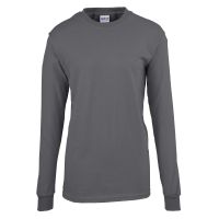 100% Cotton Long-Sleeve T-Shirt, Charcoal, Size L