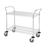 Wire Utility Cart, 2-Shelf