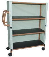 3 Shelf Linen Cart WoodTone Signature Line 4TW Caster 125 lbs. 3 Shelves 20 X 45 Inch