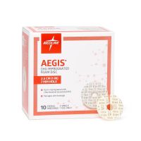 Aegis CHG-Impregnated 1" Foam Disk Peel-Open Dressing with 7 mm Hole