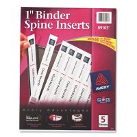 1" Binder Spine Inserts, 8 Inserts / Sheet, 5 Sheets / Pack
