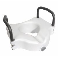 Essential Medical B5051 Locking Molded Raised Toilet Seat with Arms